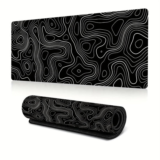 Line Pattern Cozy Gaming Mouse Pad, Large Size Mouse & Keyboard Mat with Stitched Edge, Non-Slip Desk Mat for Home Office, Non Slip Mousepad, Office Accessories