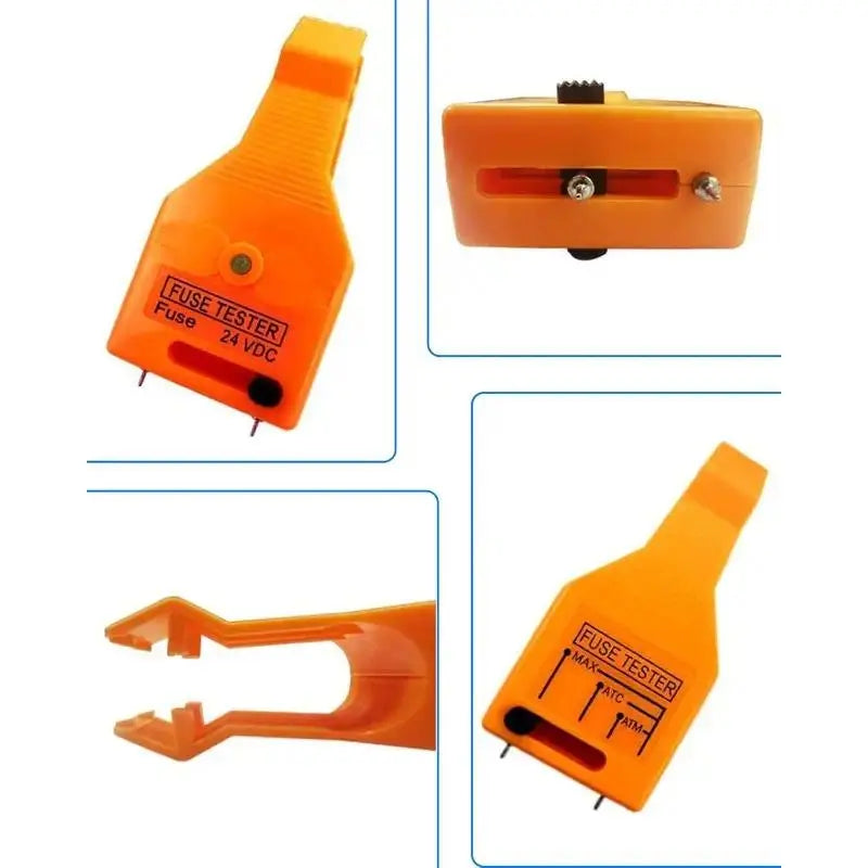 24V DC Car Fuse Tester and Puller – Efficient Tool for Testing, Locating, and Removing Blown ATO/ATC/ATM Blade and Glass Tube Fuses in Vehicle Fuse Boxes