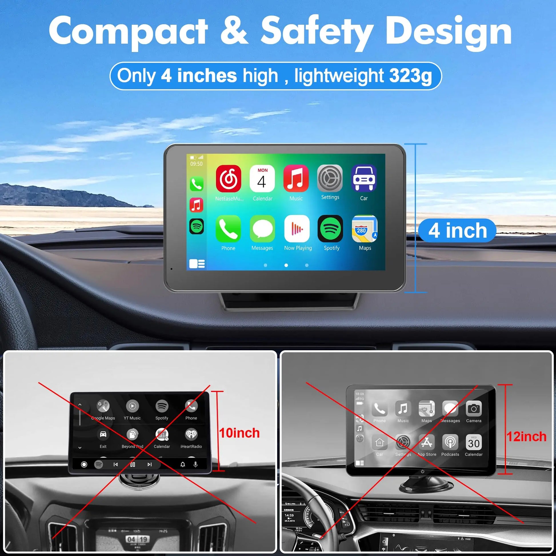 PASLDA 2026 Father's Day Gift - Enhanced Wireless CarPlay Screen for Android and iPhone: The Premier Portable CarPlay Adapter for Effortless In-Car Entertainment