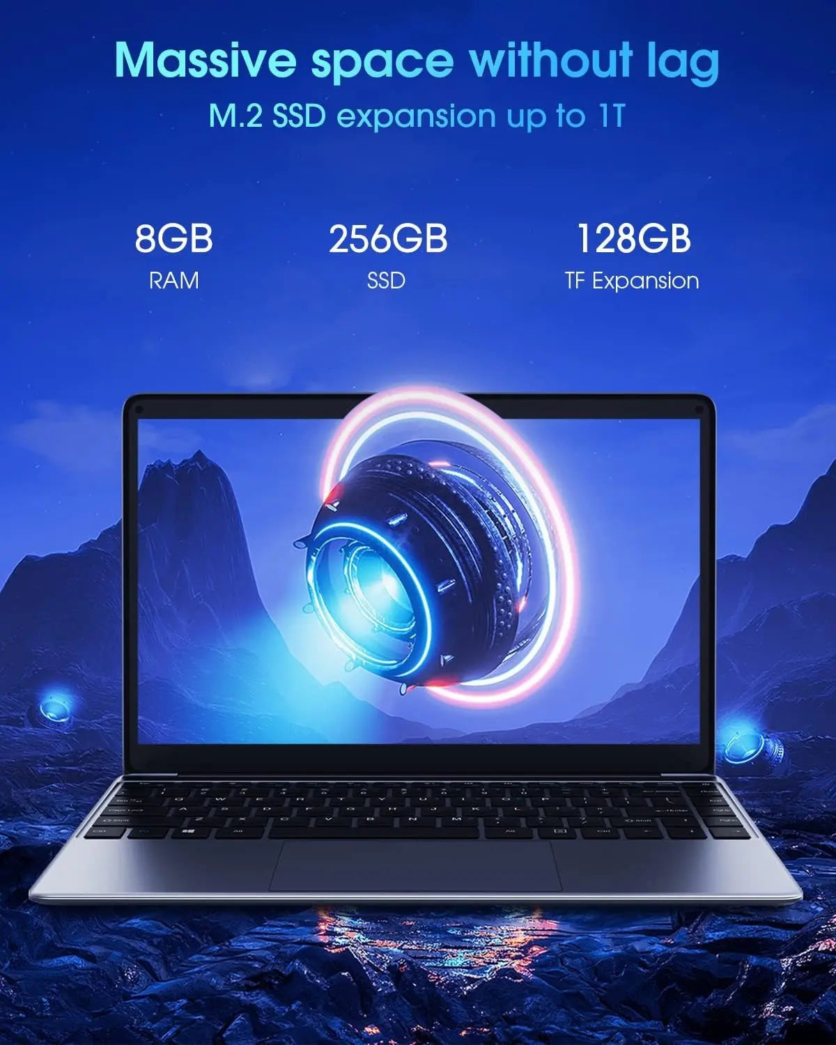CHUWI Herobook Pro 14.1" Laptop - Intel Celeron N4020, 8GB RAM, 256GB SSD, Expandable to 1TB, Windows 11, 2K FHD IPS Display, Ultra Slim Design, Mini HDMI, 5G WiFi, USB 3.0, Webcam, TF Card Slot