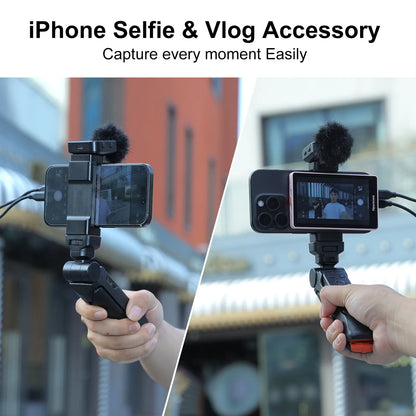 Newmowa Magnetic Phone Vlog Selfie Monitor Screen, Only for Iphone, 1080P Wireless Recording, Using Phone Back Camera for Selfie Vlog Live Stream Tiktok, (Support 4K 30Fps Wired Recording) #Summervibes,Summerwins