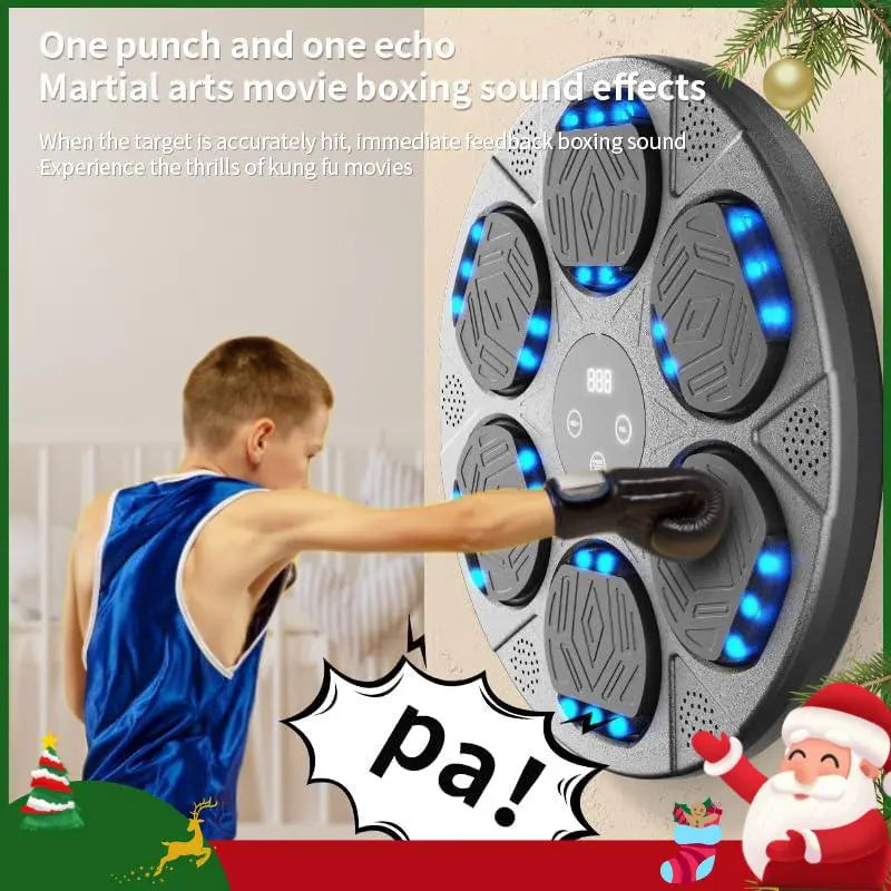 LED-Illuminated Electronic Punching Game for Kids - Wall-Mounted Boxing Target with Adjustable Speed and Volume, Ideal Fitness Toy for Home Sports and Holiday Gifts