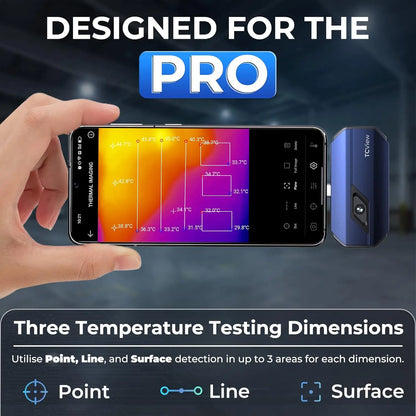 TOPDON TC001 High-Resolution Thermal Imaging Camera for Android Devices, USB-C Infrared Imager, 256x192 Resolution, Testing Range -20℃ to 550℃, 0.1℃ Precision for Phones, Tablets, and Windows Systems