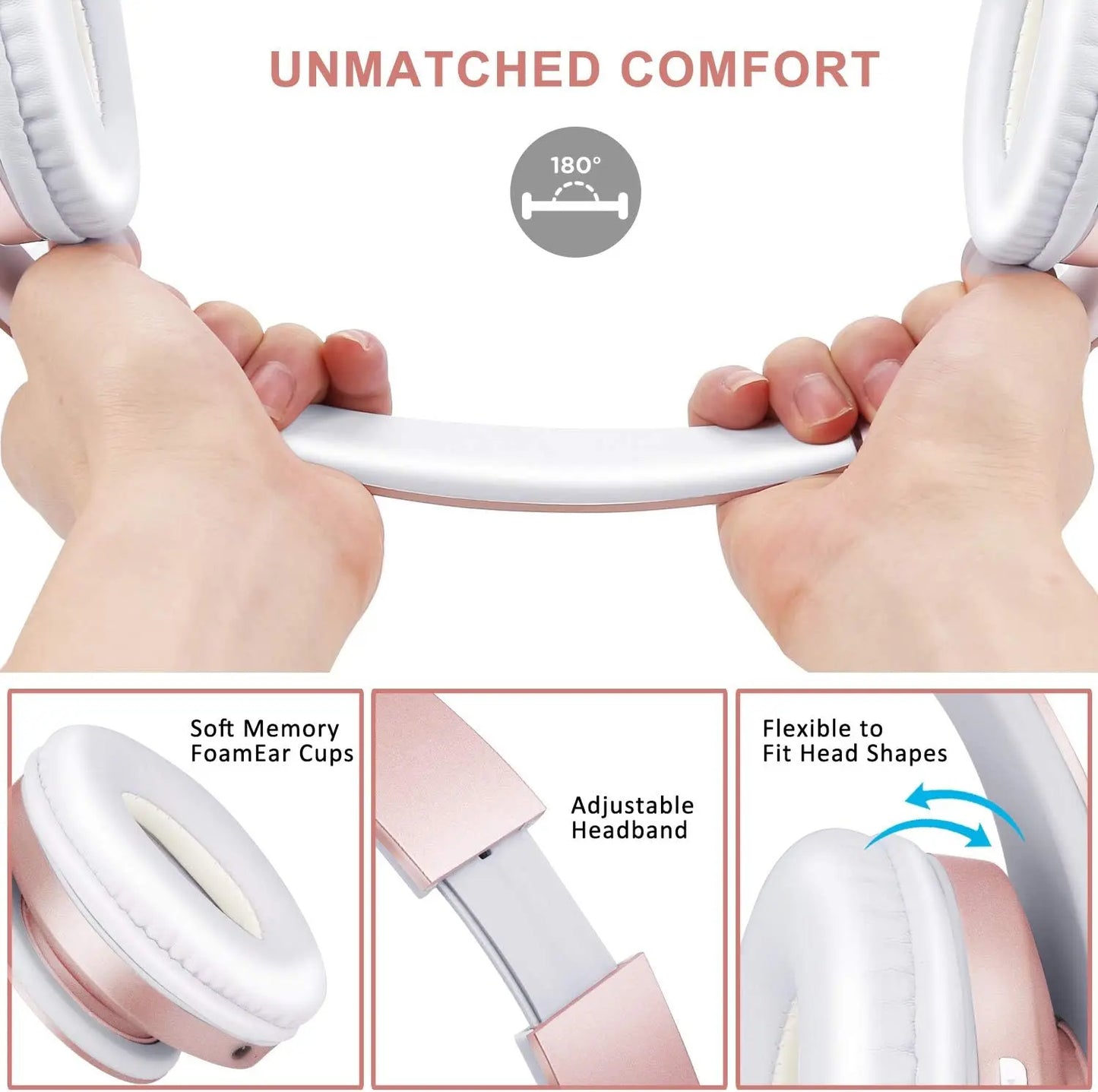 ZIHNIC WH-816 Wireless Bluetooth Over-Ear Headphones with Long Battery Life, Waterproof Design, and Foldable Sport Features for Comfortable Extended Use