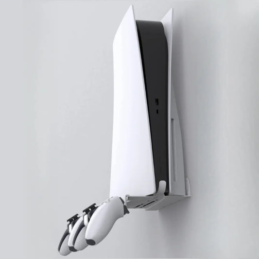 Vertical Wall Mount Stand for PS5 & PS5 Slim Console - Includes Controller Hook and Screw Fixing - Game Console Accessories