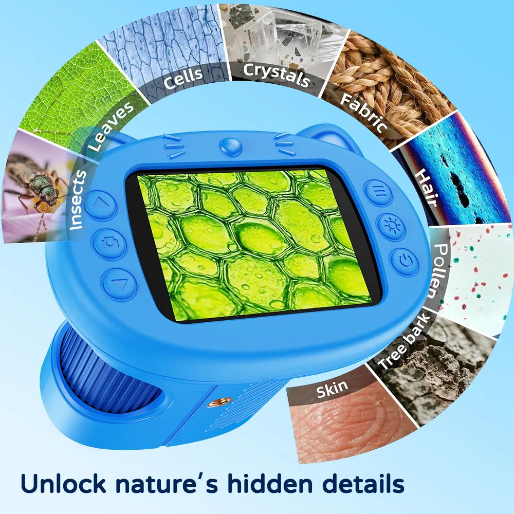 SEEKID 2026 Upgrade Microscope with Integrated Photo & Video Camera, 2.4" 4K Display – 1000X Magnification and 100M Telescope, STEM Educational Toy for Ages 3-12