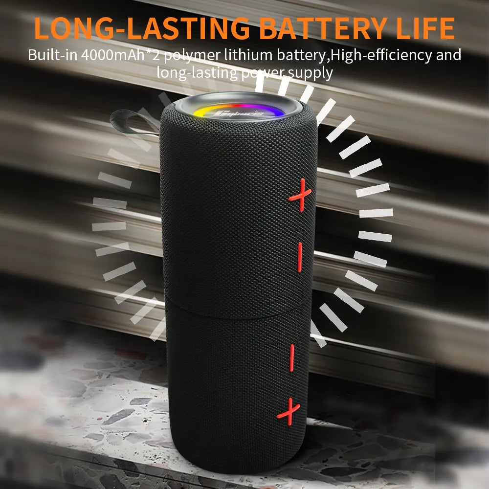 CYBORIS S11 Plus/S11 2-in-1 Bluetooth Speaker - 40W/20W High Volume Stereo, IPX6 Waterproof, 24 Hours Playtime, Bluetooth V5.3 Connectivity for Smartphones and More, Premium Audio Subwoofers