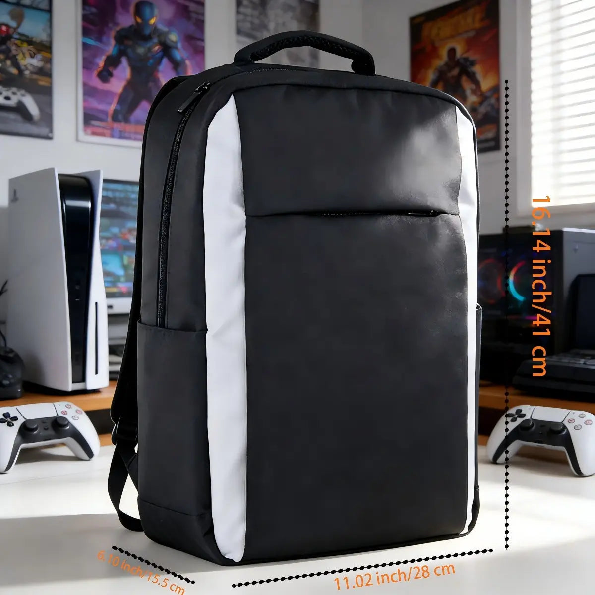 For Ps5 Travel Backpack for Console and Accessories, Compatible with Ps5/Ps5 Slim/Ps5 Pro, Large Capacity Storage for Console, Dual Controllers, Discs, and Headphones