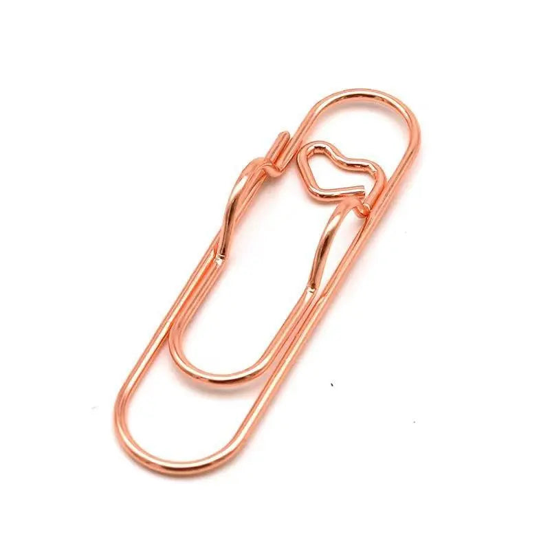 6-Piece Multifunctional Metal Heart Pen Clip Set - Versatile Pen Holders for Notebooks, Paper, and Clipboards