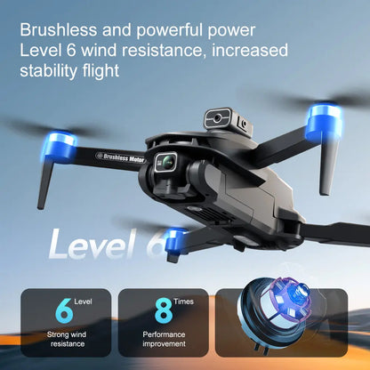 2026 New!!!!! V168 Pro Max Drone, Equipped with Front 4K HD Camera, Brushless Motor, GPS Return, Gesture Control, 4.5Inch Screen Remote Control Quadcopter.360°Scrolling, Dual Lens, Foldable Design, Drone GPS.684 Inch Height,