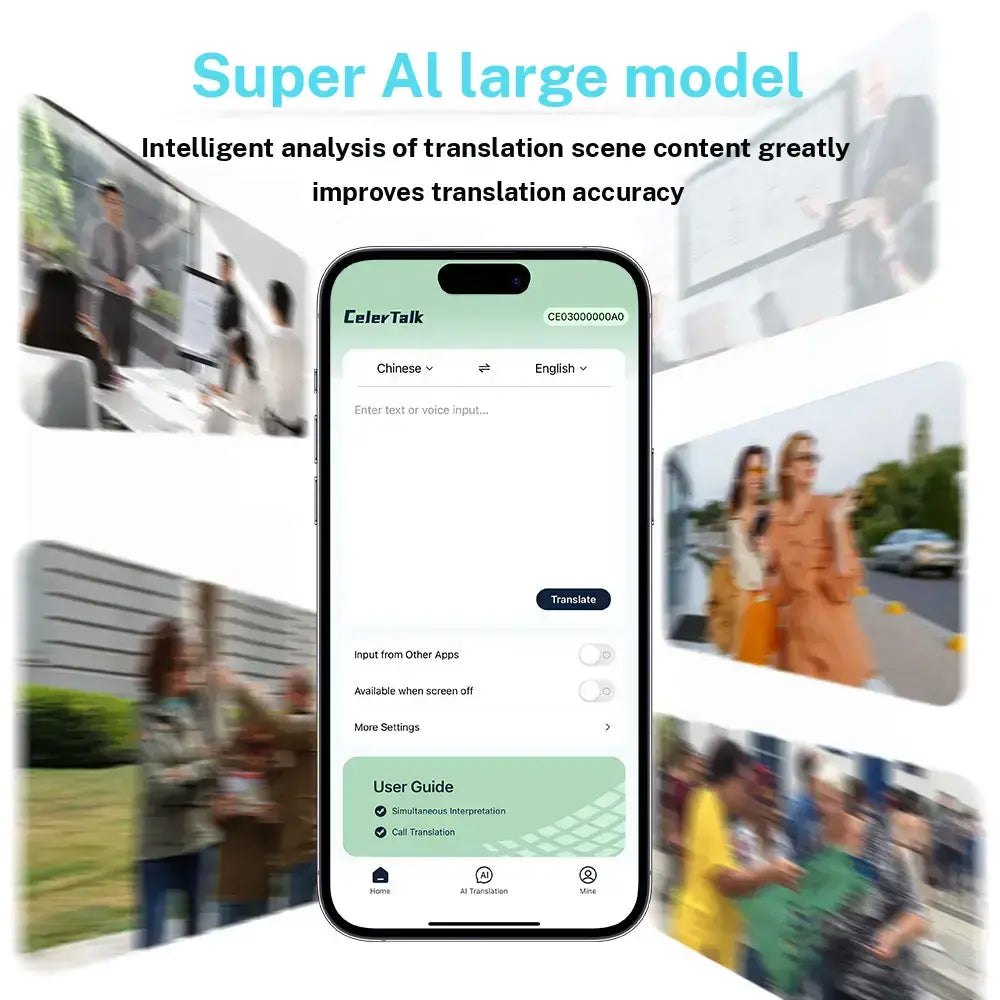 AI Voice Translator and Recorder with Real-Time Translation in 146+ Languages, Magnetic Phone Holder, and Support for Video and Voice Call Translation for Travel, Socializing, Lectures, Meetings, and Interviews