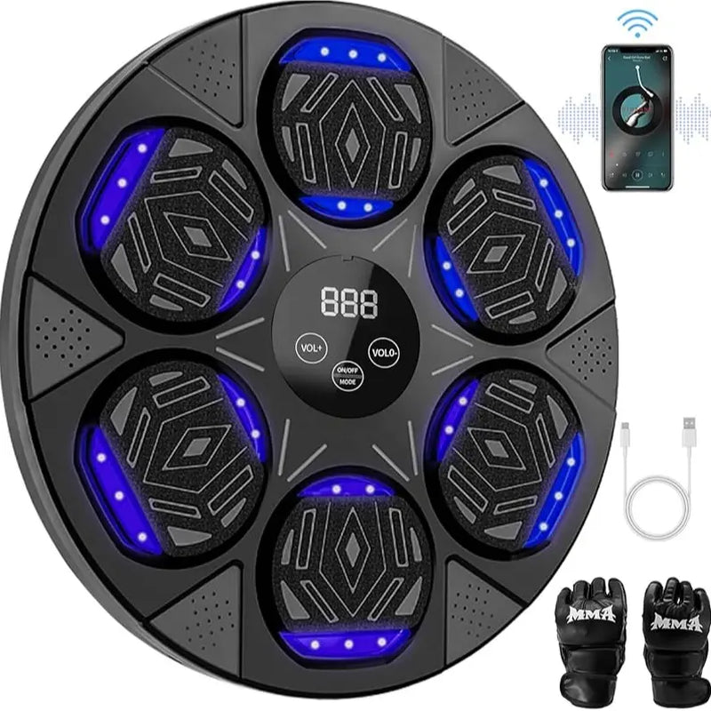 LED-Illuminated Electronic Punching Game for Kids - Wall-Mounted Boxing Target with Adjustable Speed and Volume, Ideal Fitness Toy for Home Sports and Holiday Gifts