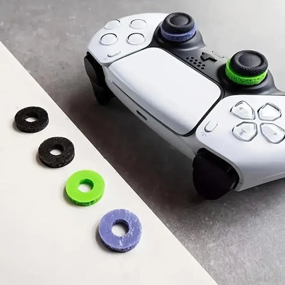Precision Rings Thumbstick Aim Enhancement Kit for PlayStation 5 Controllers | Purple-Black Silicone Rubber Thumbsticks | 6-Piece Joystick Precision Rings for FPS Gaming