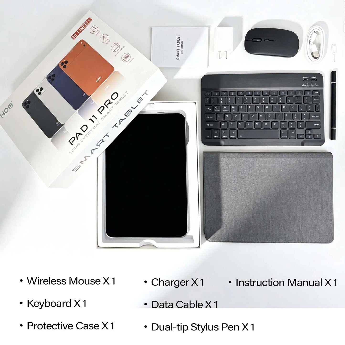 Ultra Slim 10.1” Android Tablet with Keyboard and Stylus - Versatile All-In-One Device for Academic and Professional Use, Ideal for Daily Productivity and Entertainment