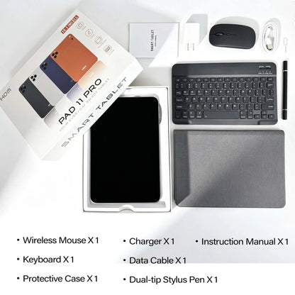 Ultra Slim 10.1” Android Tablet with Keyboard and Stylus - Versatile All-In-One Device for Academic and Professional Use, Ideal for Daily Productivity and Entertainment