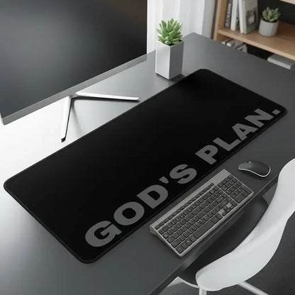 Black God'S Plan Design Extra Large Gaming Mouse Pad,Aesthetic Desktop Drotection Pad,Washable Rubber Pad Non-Slip Lock Edge Multi-Size Mouse Pad Suitable for Home Office,Good Gift for Family and Friends, Extended Mousepad, Desktop Accessory