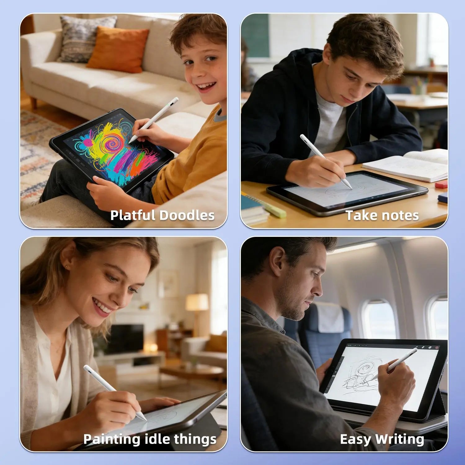 Stylus Pen for iPad (6th-11th Generation) - Active Pencil Compatible with 2018-2025 iPad Pro (11"/12.9"/M4), iPad Air (3/4/5/M2/M3/M4), and iPad Mini (5/6/7) - Ideal Father's Day Gift