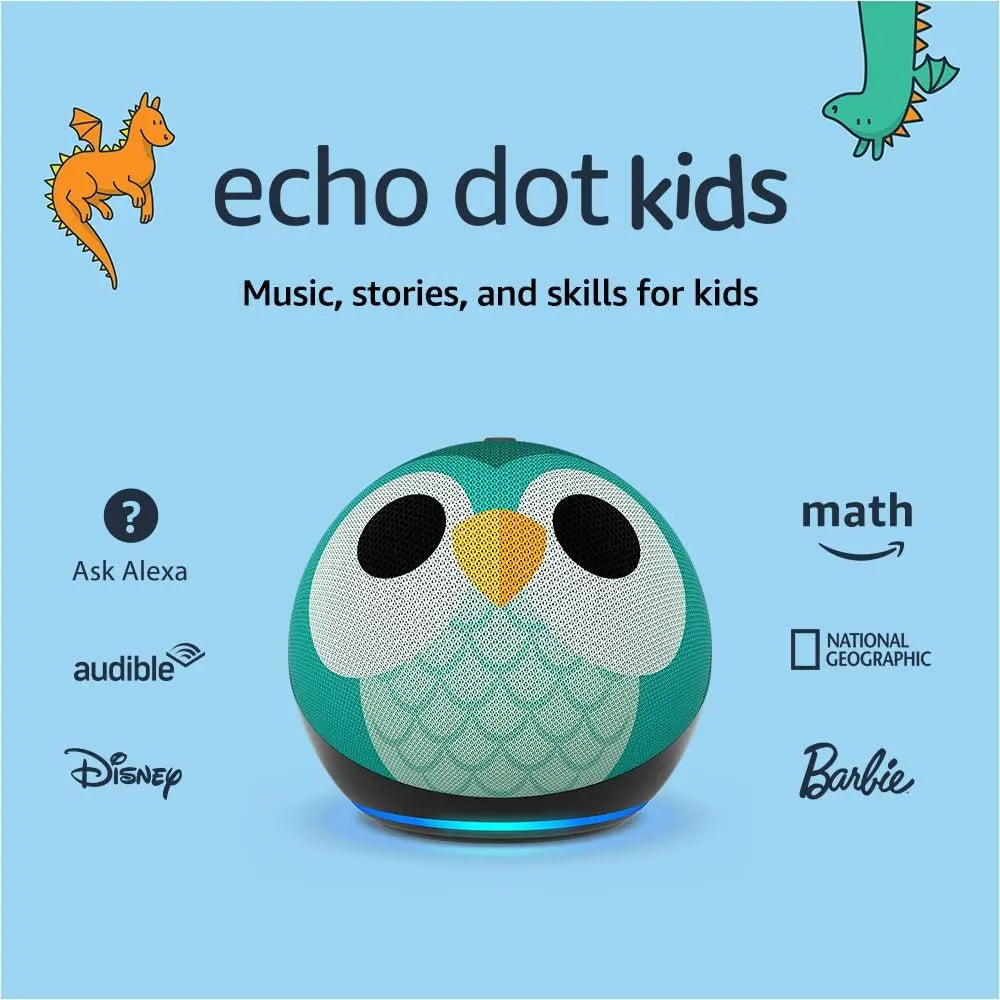Echo Dot Kids (5th Generation, 2022 Release) with Alexa - Owl Design