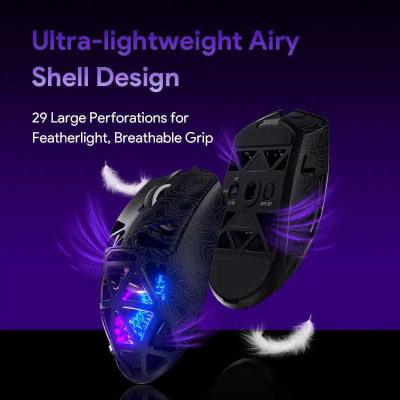 FURYCUBE G11 Tri-Mode Gaming Mouse with PAW 3311 Sensor, 2.4G, Bluetooth, Wired Connectivity, Rechargeable, RGB Lighting - Ideal for Gaming and Office Use, Perfect Birthday Gift for Him