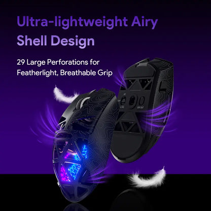 FURYCUBE G11 Tri-Mode Gaming Mouse with PAW 3311 Sensor, 2.4G, Bluetooth, Wired Connectivity, Rechargeable, RGB Lighting - Ideal for Gaming and Office Use, Perfect Birthday Gift for Him