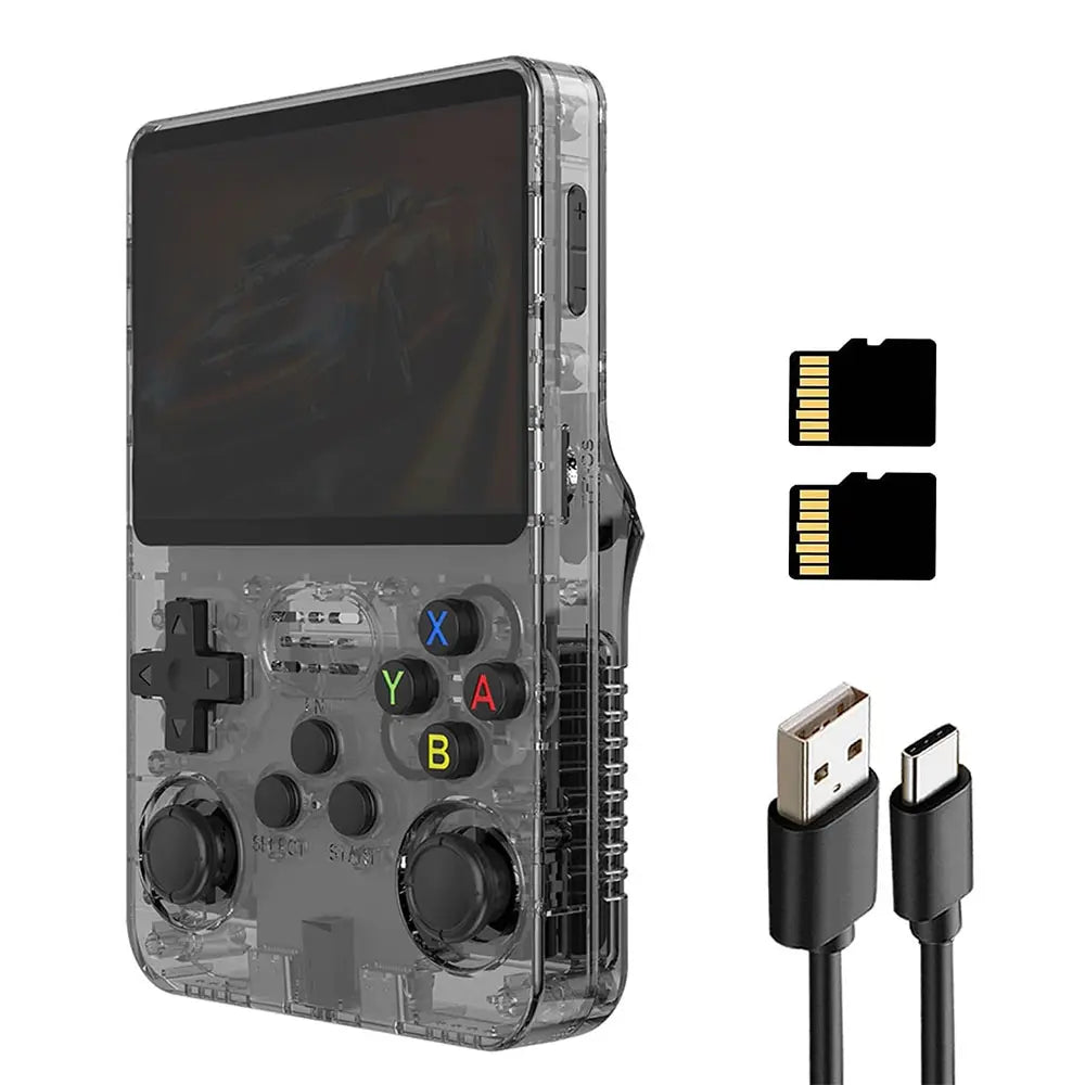 R36S Retro Video Handheld Game Console with Linux System 3.5 in IPS Screen 3000Mah Battery 32G+64G TF Card Pre-Installed Games for Christmas, Thanksgiving, Holiday Gift