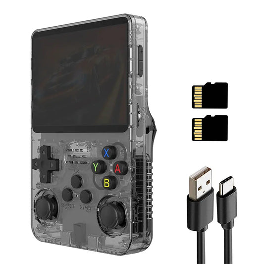R36S Retro Video Handheld Game Console with Linux System 3.5 in IPS Screen 3000Mah Battery 32G+64G TF Card Pre-Installed Games for Christmas, Thanksgiving, Holiday Gift