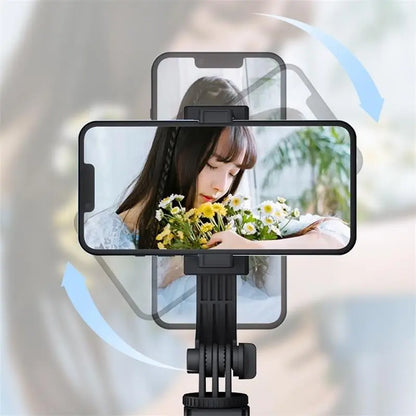 6-in-1 Selfie Stick with Fill Light, 67" Tripod, Wireless Remote Page Turner, Bluetooth Camera Remote, and Music Control for iPhone, iPad, iOS, and Android