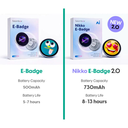 Beambox Customizable Smart Digital Display Badge with IPS Touchscreen, Bluetooth Connectivity, Photo and GIF Upload, 6-Hour Battery Life, AI-Generated Images, 360x360 Resolution for Personal Expression and Fashion